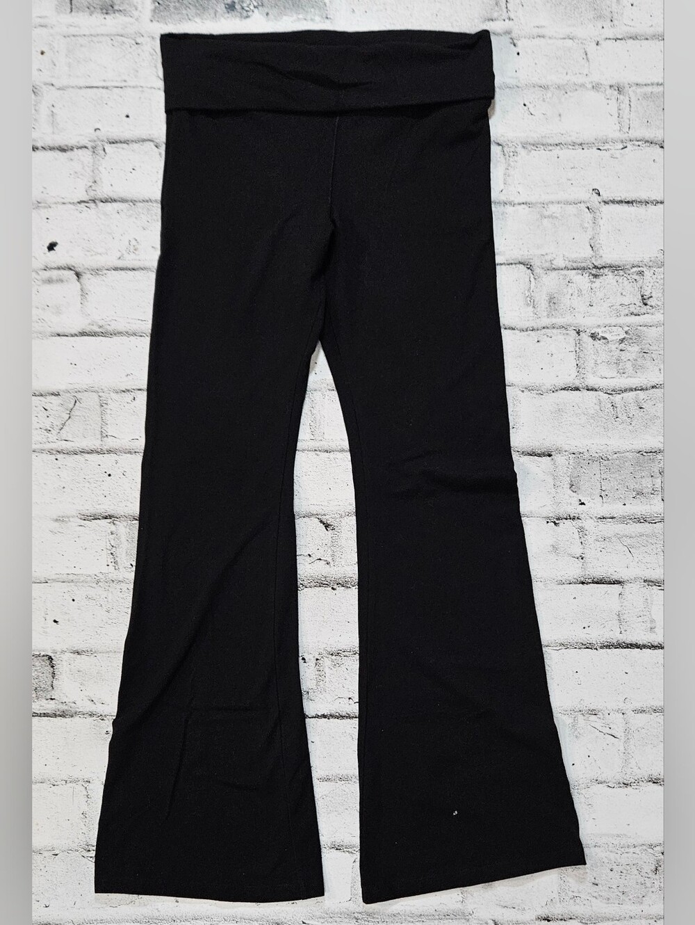 Victoria's Secret PINK Yoga Flare Leggings Black Rhinestone Logo Large